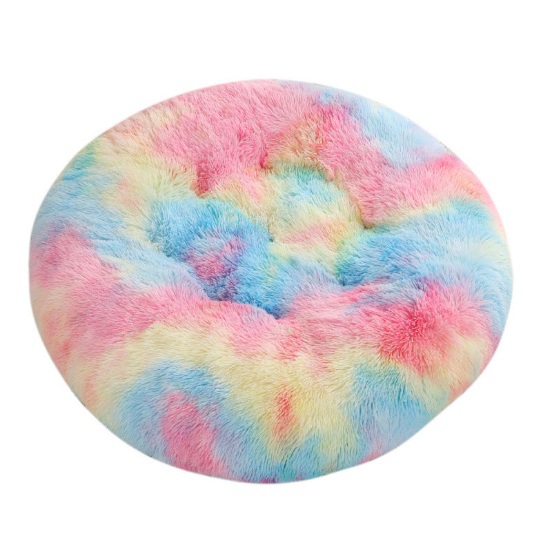 The Ultimate Comfort: Round Pet Plush Warm Sleep Dog Bed