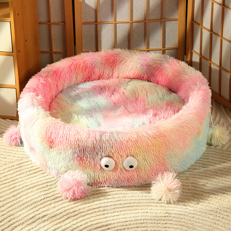 Cozy Up Your Cat with the Winter Warm Cute Eye Cat Bed