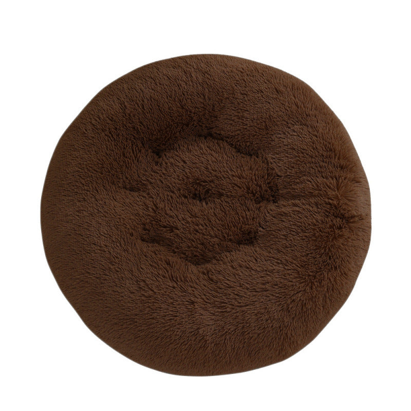 Round Pet Plush Warm Sleep Dog Bed