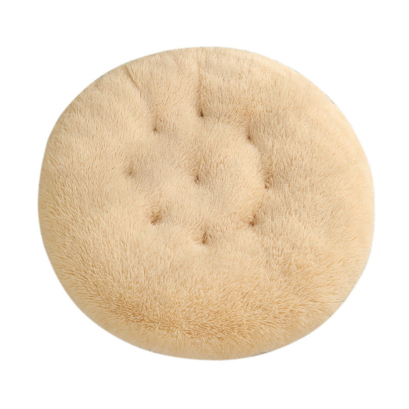 Round Pet Plush Warm Sleep Dog Bed