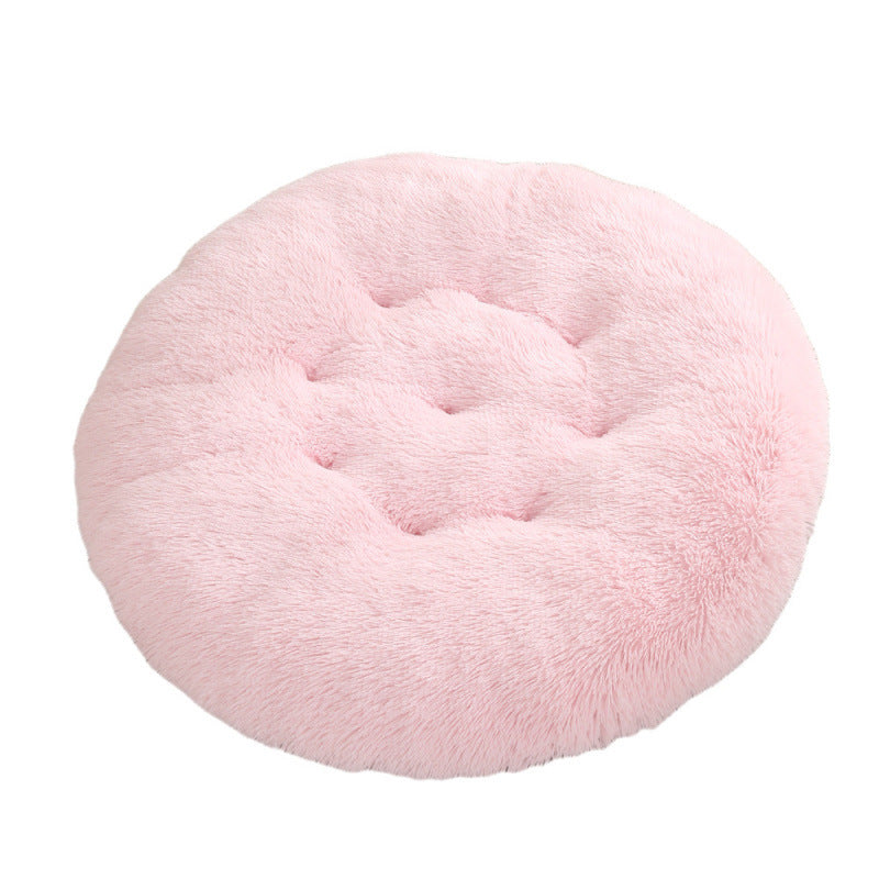 Round Pet Plush Warm Sleep Dog Bed
