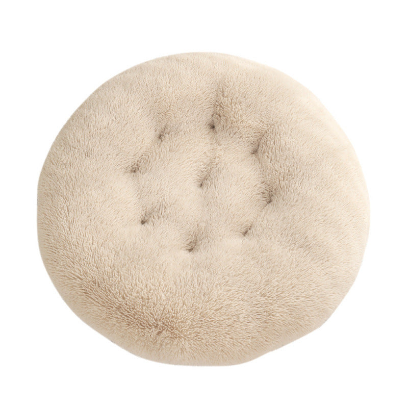 Round Pet Plush Warm Sleep Dog Bed