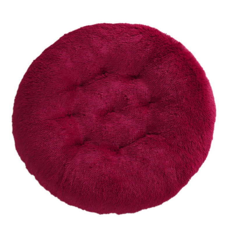Round Pet Plush Warm Sleep Dog Bed