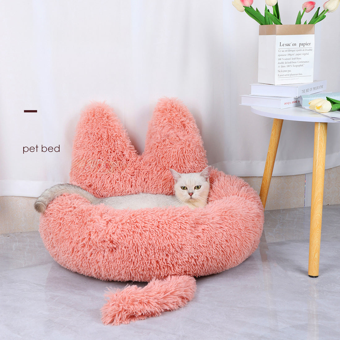 Winter Long Round Plush Pet Bed