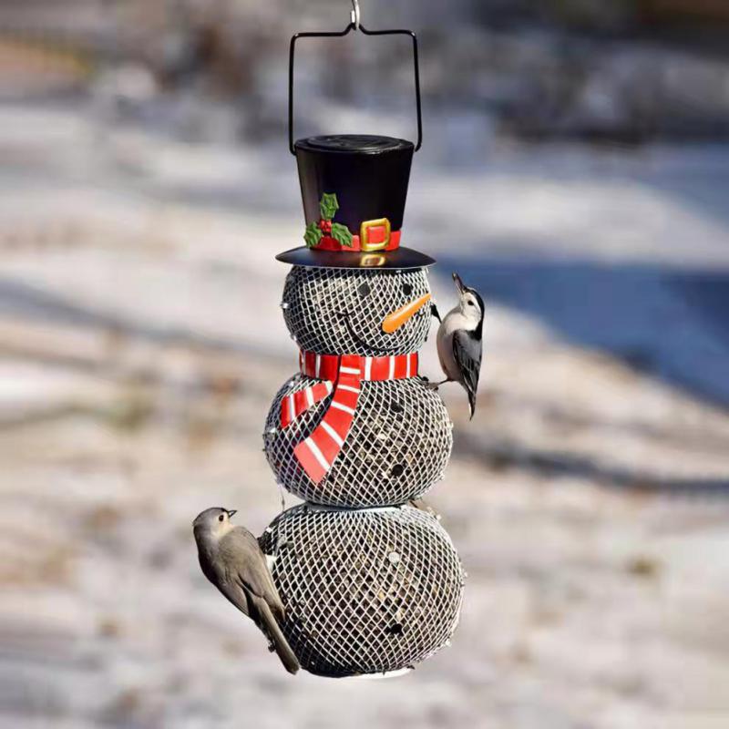 Snowman Bird Style Pendant Red Bird Feeder