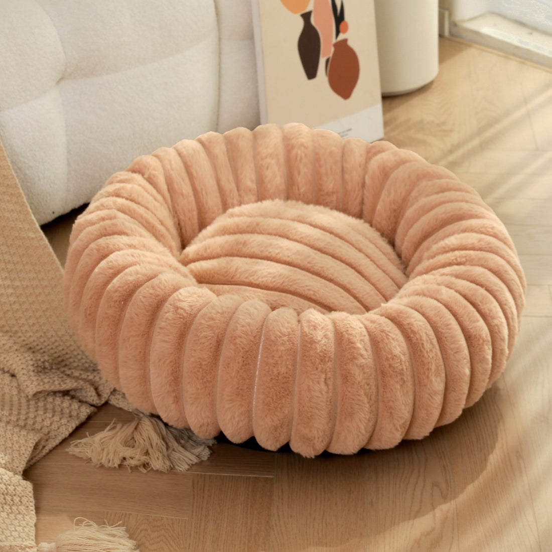 High Weight Rabbit Plush Long Hair Pet Bed
