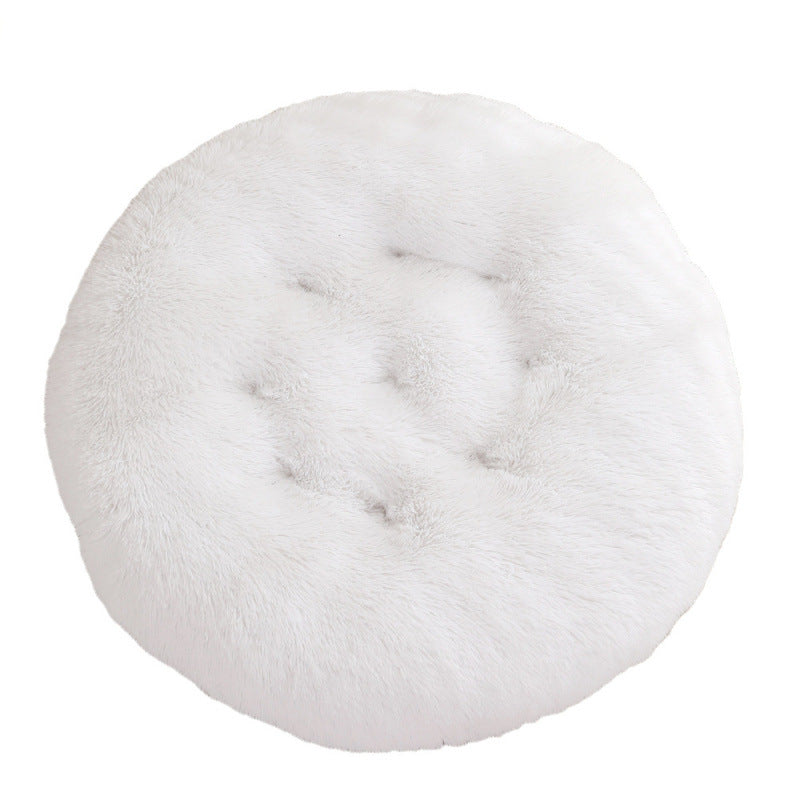 Round Pet Plush Warm Sleep Dog Bed