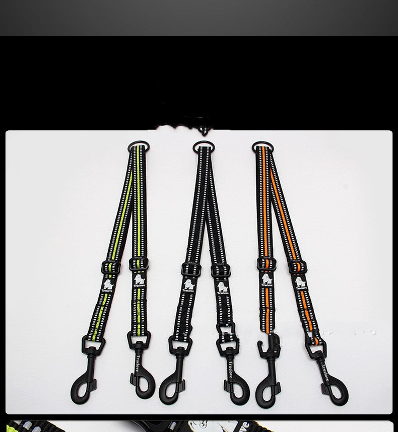 Head Dog Leash Outside Into Double Head Convenient