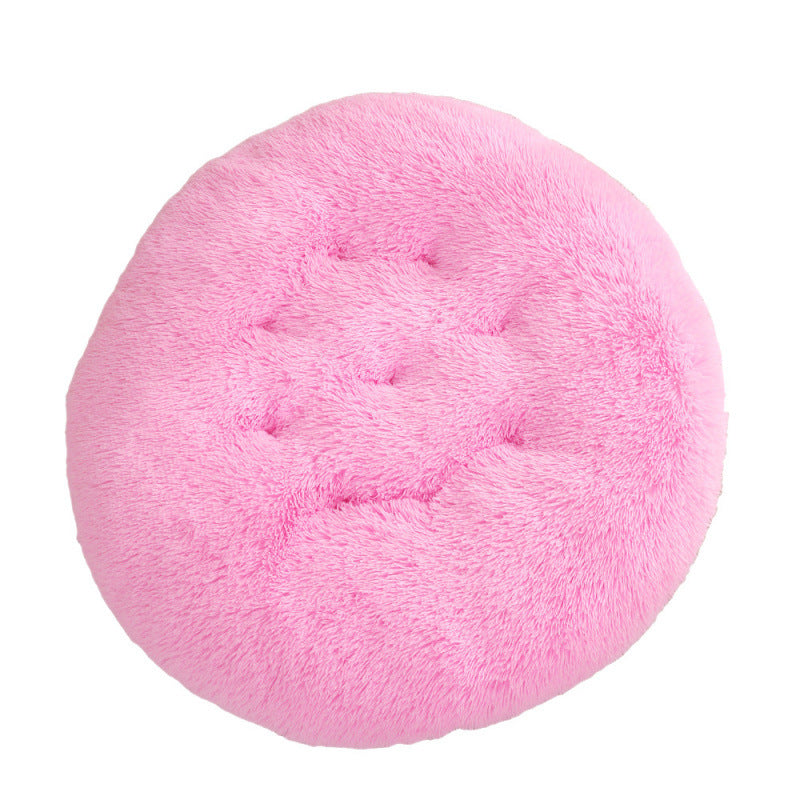 Round Pet Plush Warm Sleep Dog Bed
