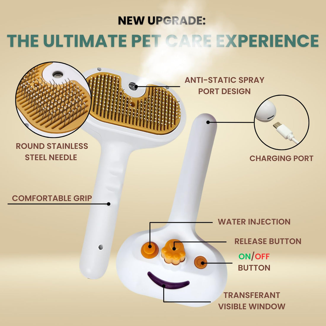 Pet Mist Brush For Short Long Haired Pets