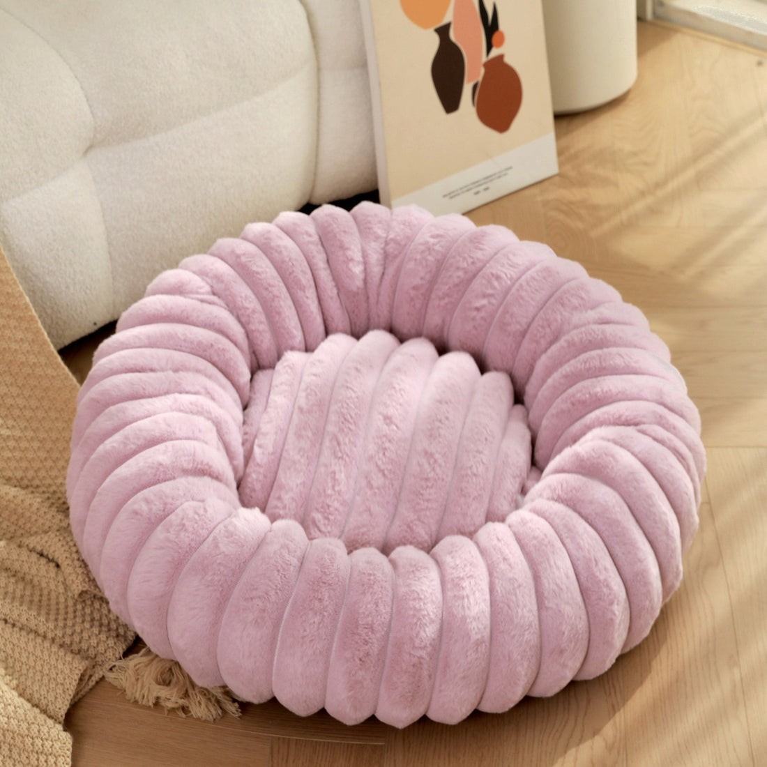 High Weight Rabbit Plush Long Hair Pet Bed