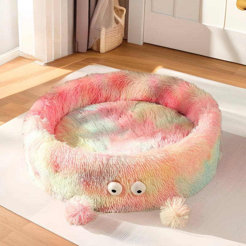 Winter Warm Cute Eye Cat Bed