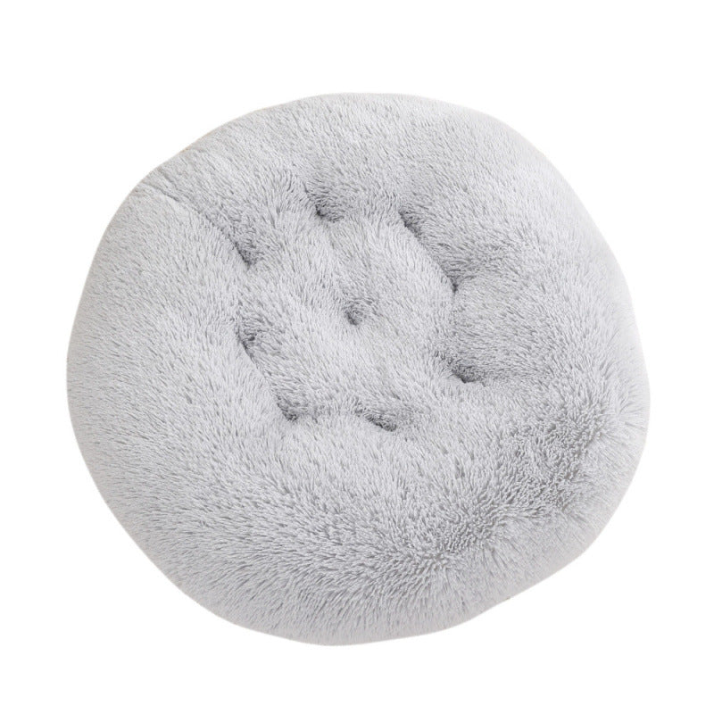 Round Pet Plush Warm Sleep Dog Bed