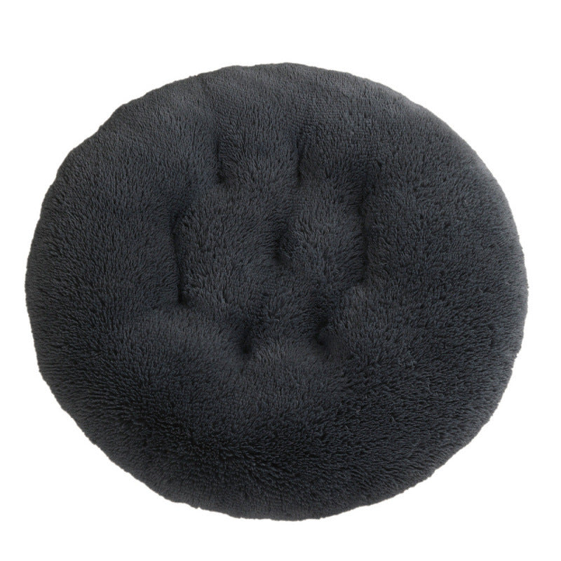 Round Pet Plush Warm Sleep Dog Bed