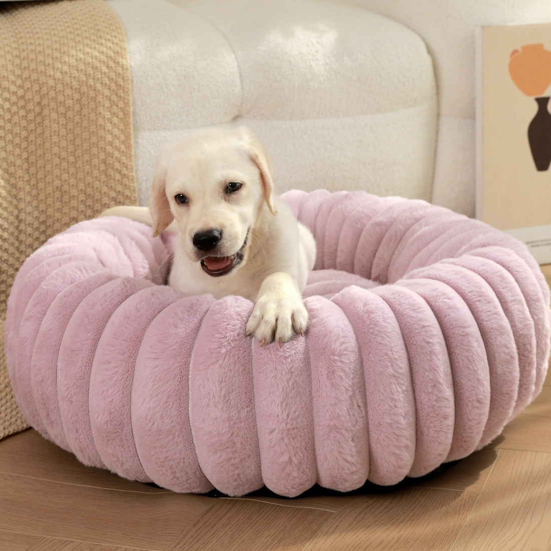 High Weight Rabbit Plush Long Hair Pet Bed